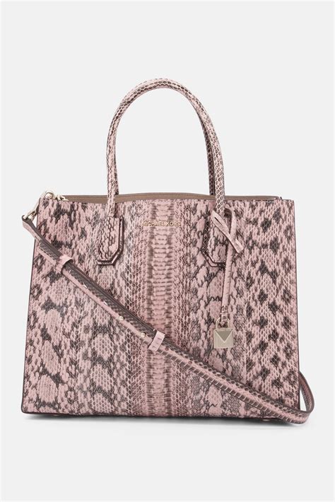 michael kors snakeskin mercer|Mercer Large Snakeskin Tote .